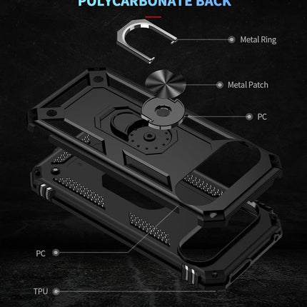 Shockproof Hard Case+Ring Holder, Magnetic Car Mount for Google Pixel