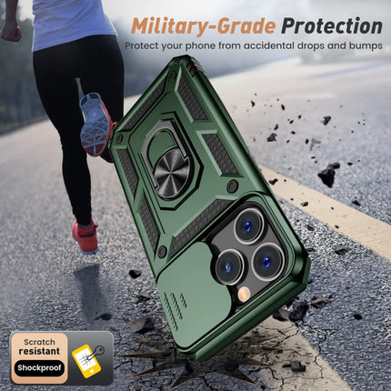 Slide Camera with Ring Stand, Heavy Duty Military Grade Shockproof Rugged Case for iPhone 11/12/13/14/15 - Row