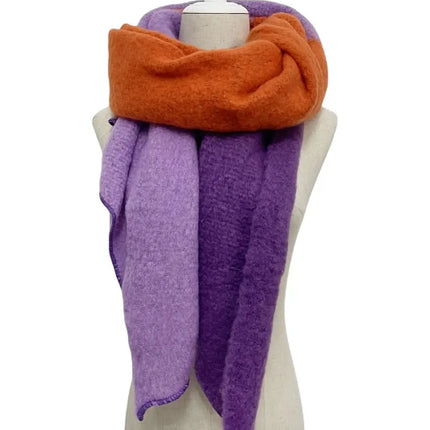 Stripe Colour Diagonal Edge Wool Scarf