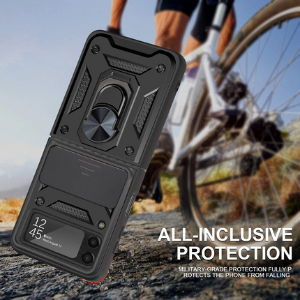 Shockproof Hard Case+Ring Holder, Magnetic Car Mount for Z Flip