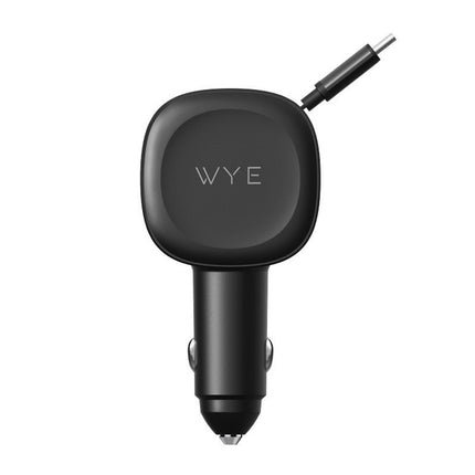 3- Fast Charging In-Car Charger with Built-in Retractable Cable & USB A, USB C ports