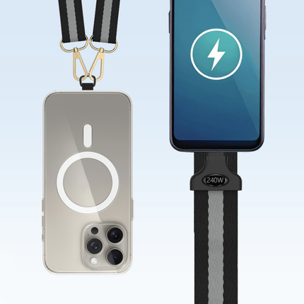 Multifunctional Lanyard with 240W CC Charging Cable