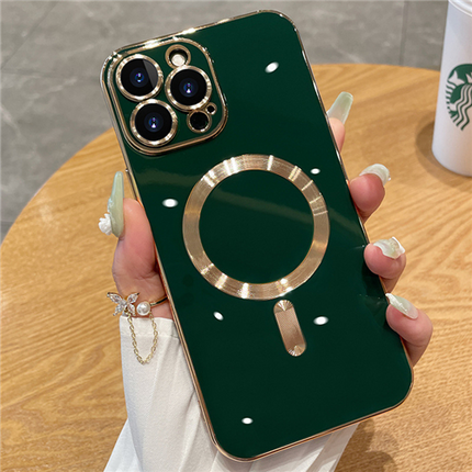 Magnetic Electroplate Soft TPU Case for iPhone XR/11/12/13/14/15 - Row