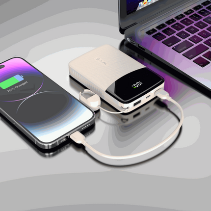 10K Power Bank with Built-in Cables