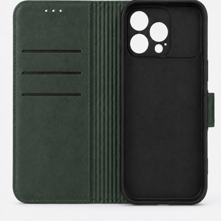 iPhone 15 Pro Wallet Double Stitches PU Leather Case
