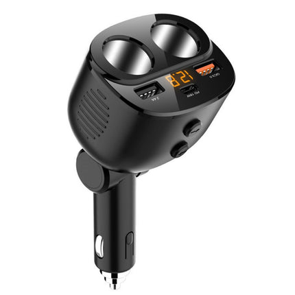 112W Dual Socket Extension FM In-Car Charger