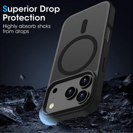 Magnetic Case for iPhone 17 Pro Max 6.9-Inch Compatible with MagSafe, Translucent Matte Back Slim Minimalist Shockproof Phone Cover