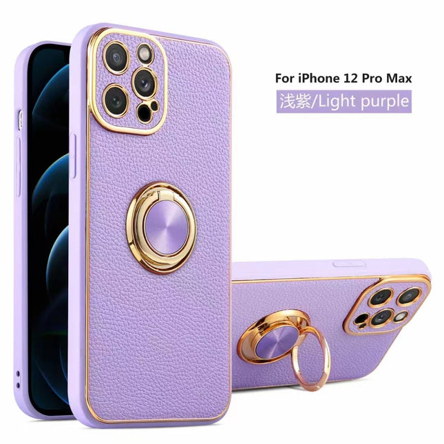 iPhone 14 Plus Tech Ring With Golden Frame Back Case