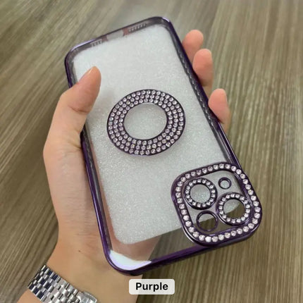 Bling Glitter Rhinestones Diamond Clear Case for iPhone 11/12/13/14/15 - Row