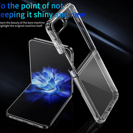 Hard PC + Soft TPU Frame Shockproof Corner Bumper Crystal Clear Case for Samsung Z Flip