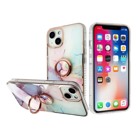 iPhone 14 TPU Marble Design Ring Case
