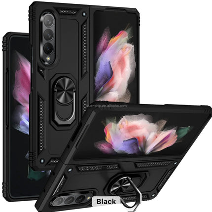 Shockproof Hard Case+Ring Holder, Magnetic Car Mount for Samsung Z Fold
