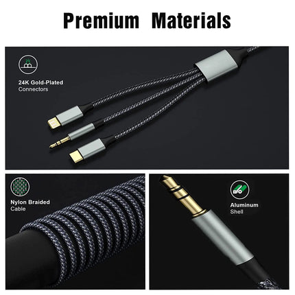 3-in-1 Aux Cable (12 Months Warranty)