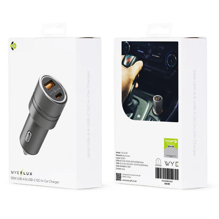 WYEFLUX 38W USB-A & USB-C QC In-Car Charger