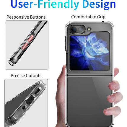 Hard PC + Soft TPU Frame Shockproof Corner Bumper Crystal Clear Case for Samsung Z Flip