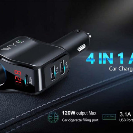 200W (Max) Multi USB and Socket Expansion In-Car Charger