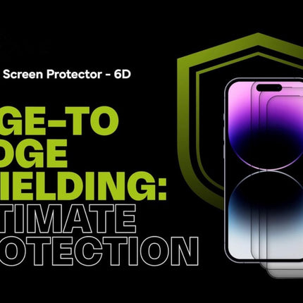 iPhone Screen Protector - 6D Tempered Glass Edge to Edge - Full Coverage - Crystal Clear, Scratch-Resistant, Easy Installation