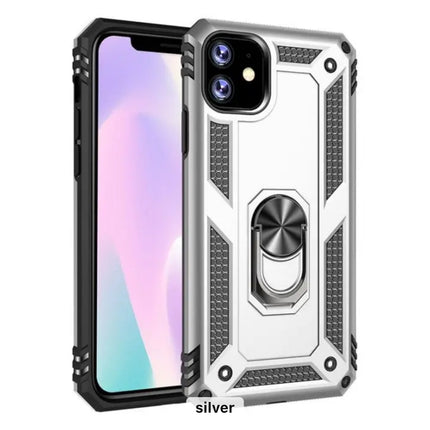 iPhones Shockproof Hard Case+Ring Holder, Magnetic Car Mount
