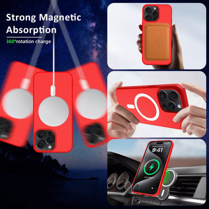 Soft Silicone MagSafe Case for iPhone 11/12/13/14/15 - Row