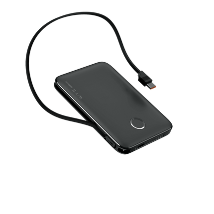 Compact 5K Power Bank with Built-In Cable