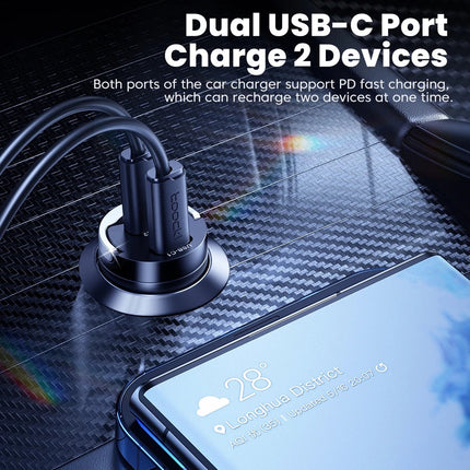20W In-Car USB-A & USB-C Compact PD Charger (12 Months Warranty)