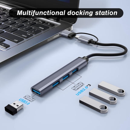 3 x Multi USB-C & 1 x USB 3.0 (5 Gbps) Ultra Fast Hub with 2-In-1 Connectors (A+C) 10 Times Faster than USB 2.0 (12 Months Warranty)
