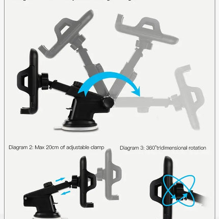 Long Neck Adjustable Suction Cup Holder (12 Months Warranty)