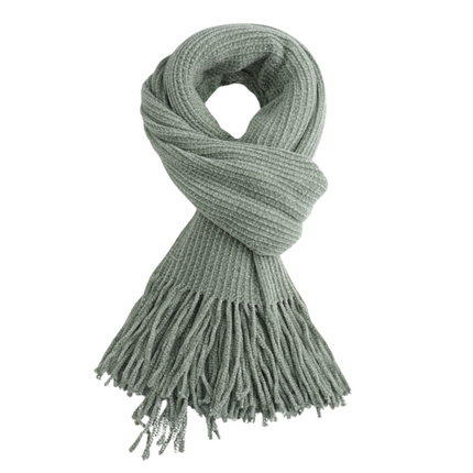 Plain Chenille Scarf Blue