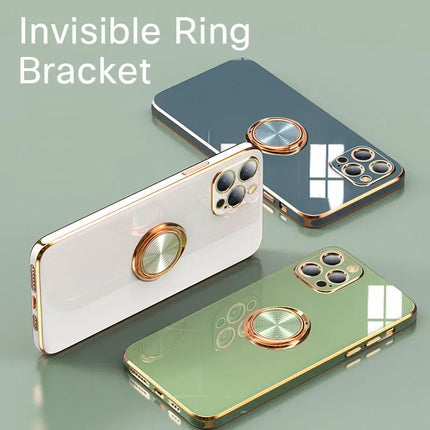 TPU Plating Ring Case for iPhone XR/11/12/13/14/15 - Row