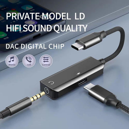 USB-C to 3.5mm & USB-C Female Port Adapter (12 Months Warranty)