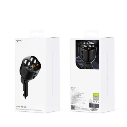 112W Dual Socket Extension FM In-Car Charger