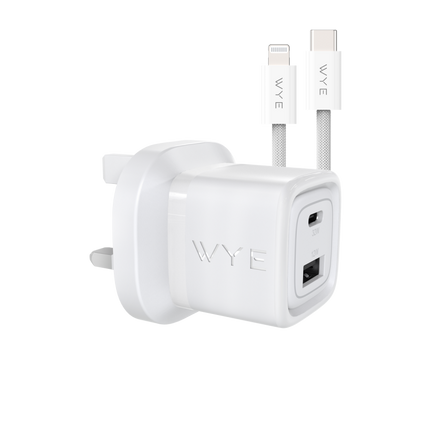 32W Dual Port USB-C & USB-A Charging Kit With USB-C to Lightning Cable (Gan III)
