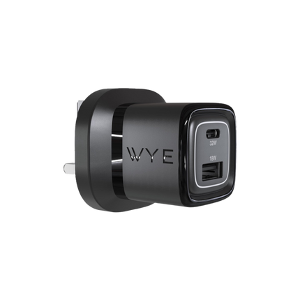 32W Dual Port USB-C & USB-A Power Adapter (GaN III)