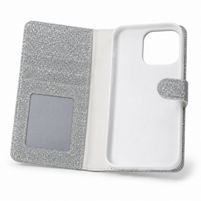 iPhone 15 Wallet Heart Shiny Case