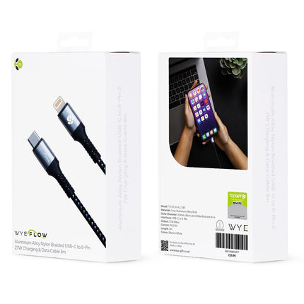 WYEFLOW Aluminium Alloy Nylon Braided Fast Charging & Data Cable
