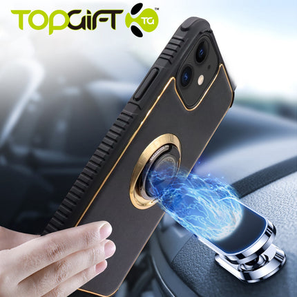 Galaxy S23 Tech Ring With Golden Frame Case