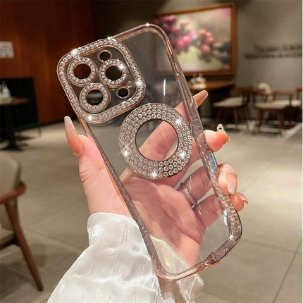 Bling Glitter Rhinestones Diamond Clear Case for iPhone 11/12/13/14/15 - Row