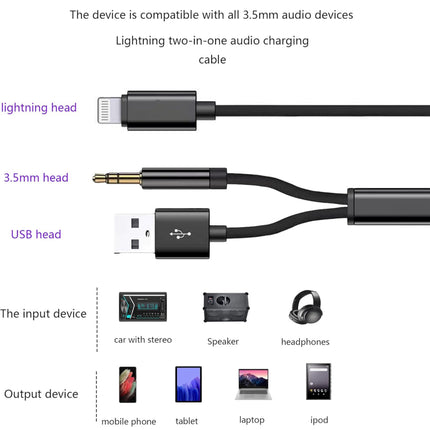 8-Pin to USB-A & 3.5mm Cable (12 Months Warranty)