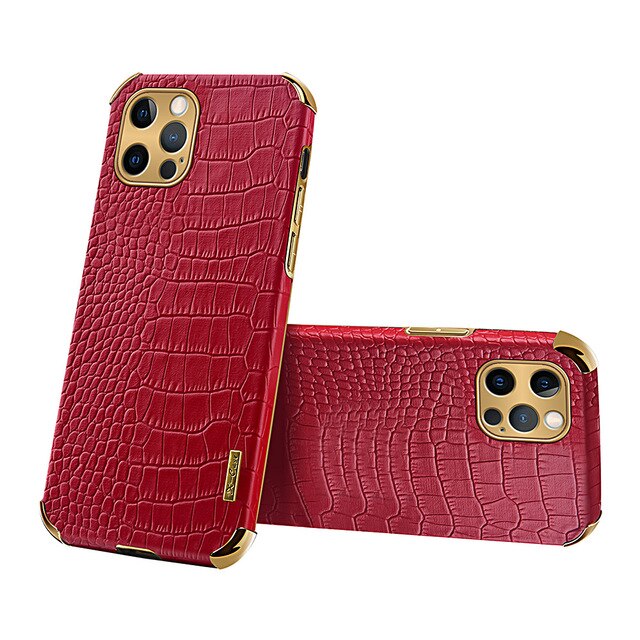 iPhone 14 Pro Crocodile Pattern Leather Case