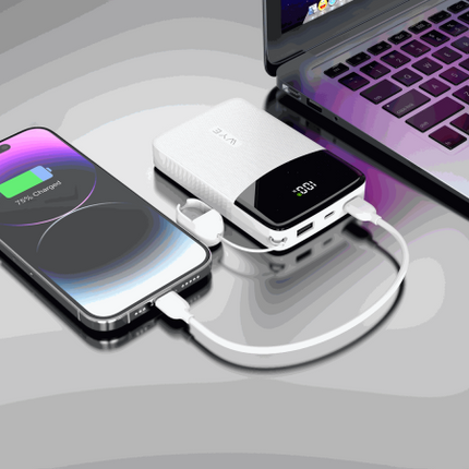 10K Power Bank with Built-in Cables