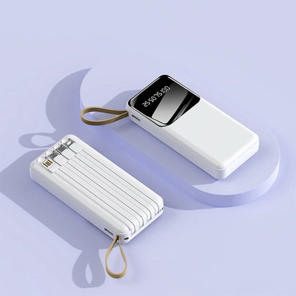 10000mAh Portable Power Bank with Built-In Cables and LED Lights (12 Months Warranty)