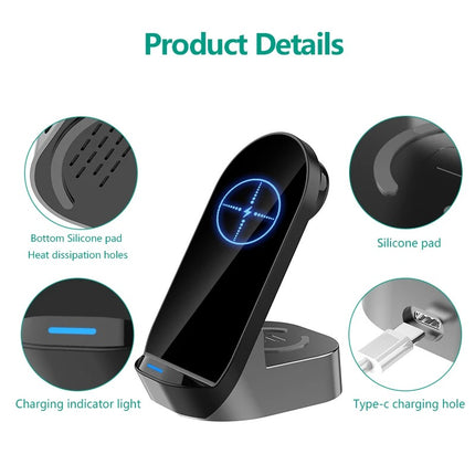 25W 3-in-1 Wireless Charging Stand (12 Months Warranty)