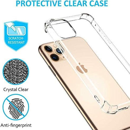 iPhone 11 Pro Max Case Clear Shockproof [Free 6D Tempered Glass Screen Protector] — Military-Grade Drop Protection TPU Cover for Apple iPhone 11 Pro Max 6.5-Inch 2019