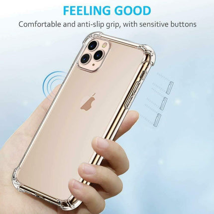 iPhone 11 Pro Max Case Clear Shockproof [Free 6D Tempered Glass Screen Protector] — Military-Grade Drop Protection TPU Cover for Apple iPhone 11 Pro Max 6.5-Inch 2019
