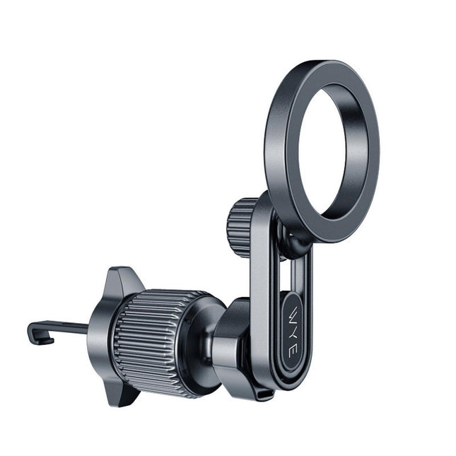 Magnetic Air Vent Car Phone Holder – Open-Ring MagSafe Mount with Extended Arm, Carbon Fibre Finish, PopSocket & Ring Holder Compatible, 360° Rotation, Secure Vent Clip