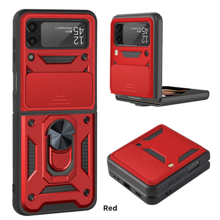 Shockproof Hard Case+Ring Holder, Magnetic Car Mount for Z Flip