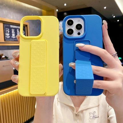 Liquid Silicone Case with Wrist Strap Kickstand for iPhone 11/12/13/14/15 - Row