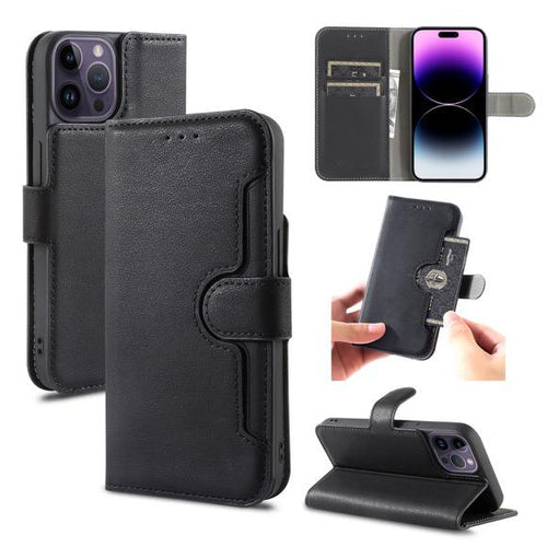 Wallet Double Stitches Leather Case, Premium Protective Case with Convenient Card Holder, Slim and Durable Design
