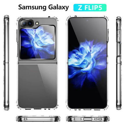 Hard PC + Soft TPU Frame Shockproof Corner Bumper Crystal Clear Case for Samsung Z Flip