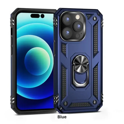 iPhones Shockproof Hard Case+Ring Holder, Magnetic Car Mount